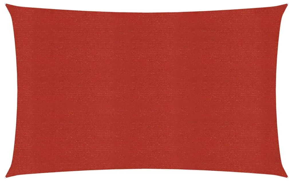 vidaXL Zonnezeil 160 g/m² 4x6 m HDPE rood