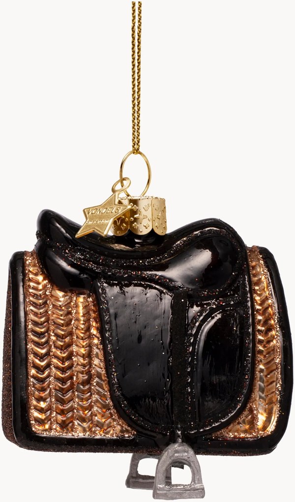 Mondgeblazen kerstornament Horse Saddle