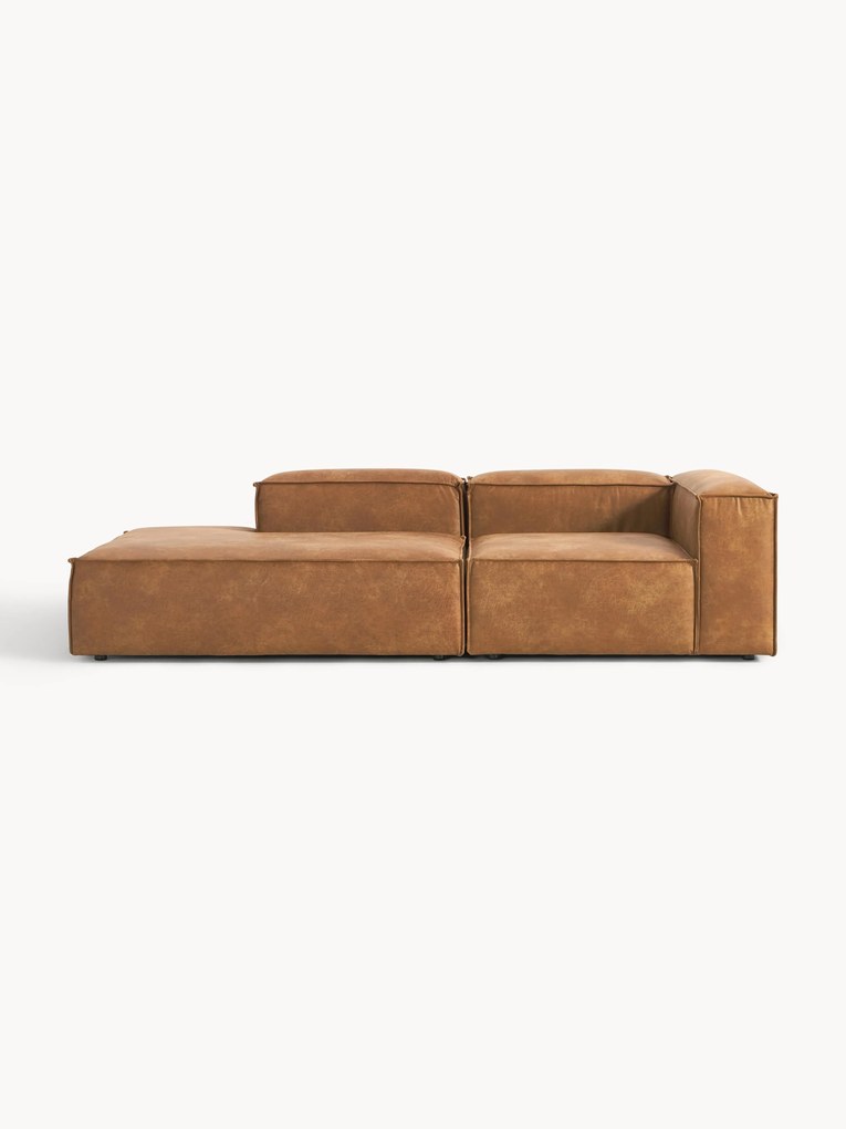 Modulaire leren chaise longue Lennon
