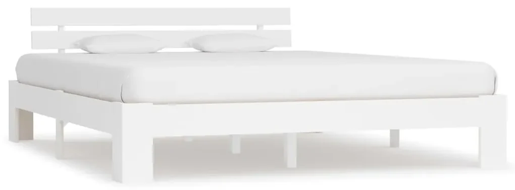 vidaXL Bedframe massief grenenhout wit 160x200 cm