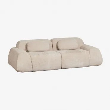 2-delige Modulaire Bank In Vacuüm Verpakte Chenille Merida Chenille Dik Tapiocabeige - Sklum