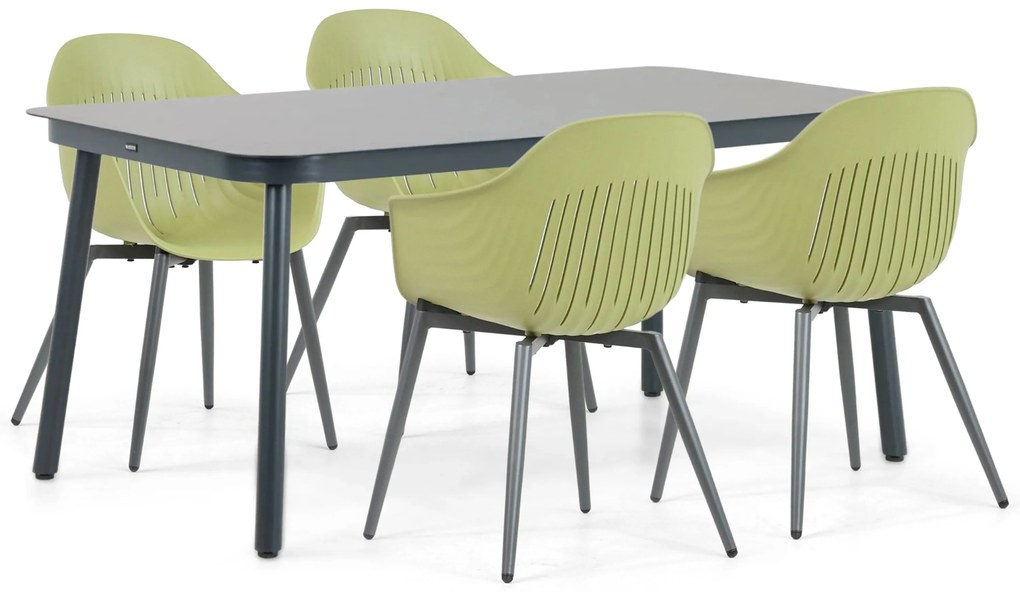 Tuinset 4 personen 160 cm Aluminium Groen Lifestyle Garden Furniture Lissabon/Tavano