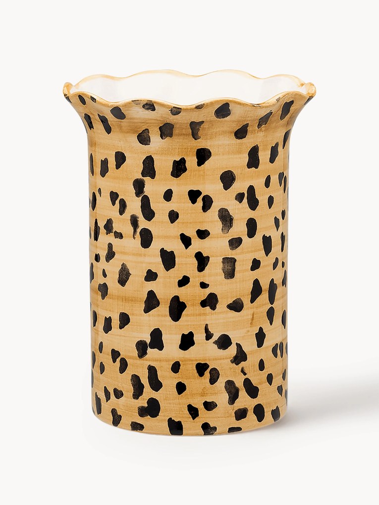 Handbeschilderde vaas Leopard, H 21 cm