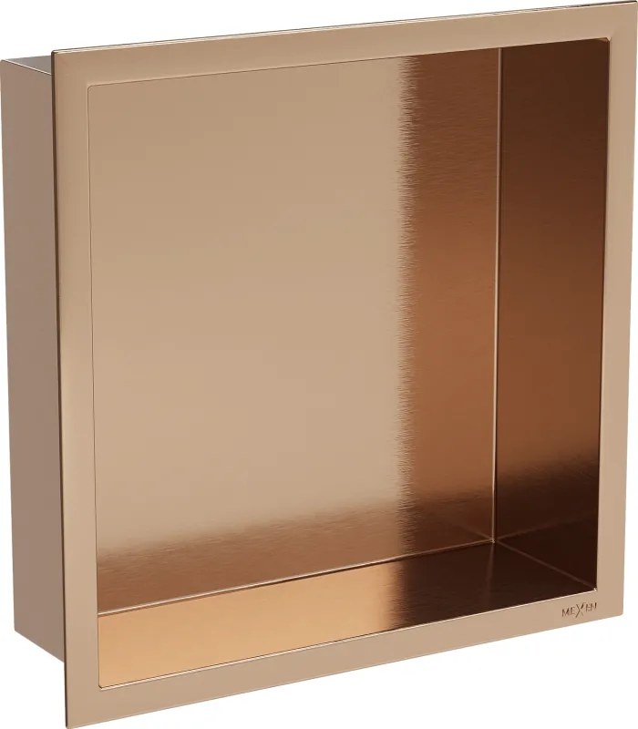 Mexen X-Wall-R nisschapsplank met flens 30 x 30 cm, geborsteld koper - 19C0303010