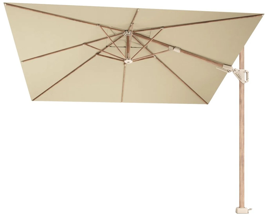 Platinum Challenger Zweefparasol T2 premium - 3x3 m. Champagne Teak