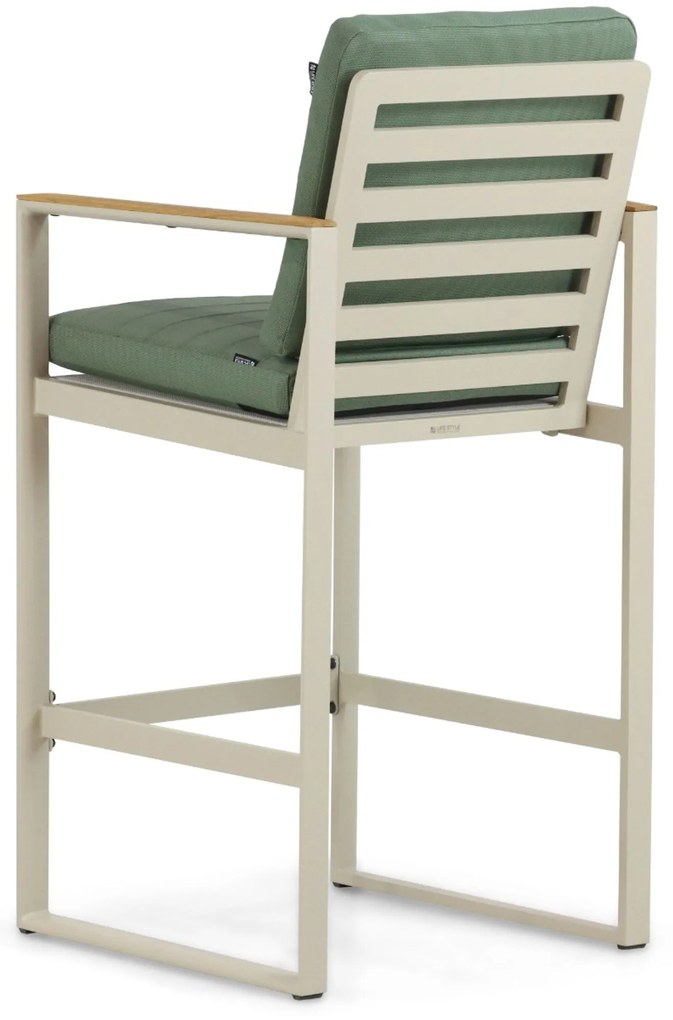 Barstoel Aluminium/Teak Taupe-naturel-bruin Lifestyle Garden Furniture Faro