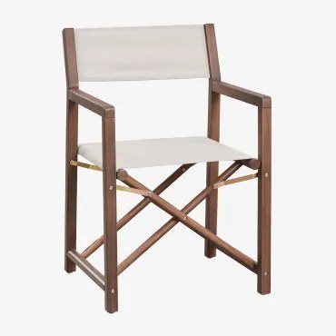 Pack Van 4 Inklapbare Regisseursstoelen Van Rondonia Acaciahout Lichtbeige - Sklum