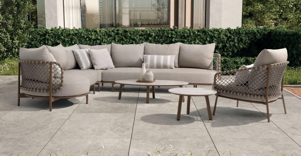 De Martinique hoek loungebank amber XL met knuffelhoek