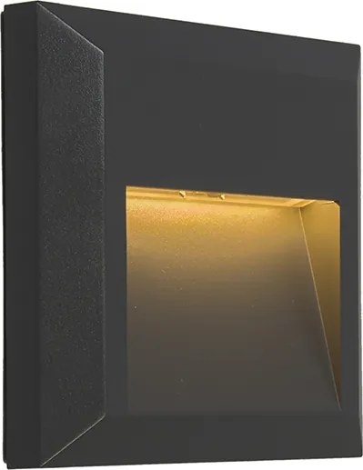 Moderne wandlamp donkergrijs vierkant incl. LED - Gem