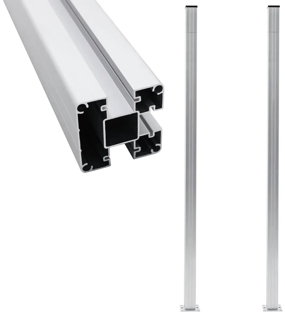 vidaXL Schuttingpalen 2 st 185 cm aluminium
