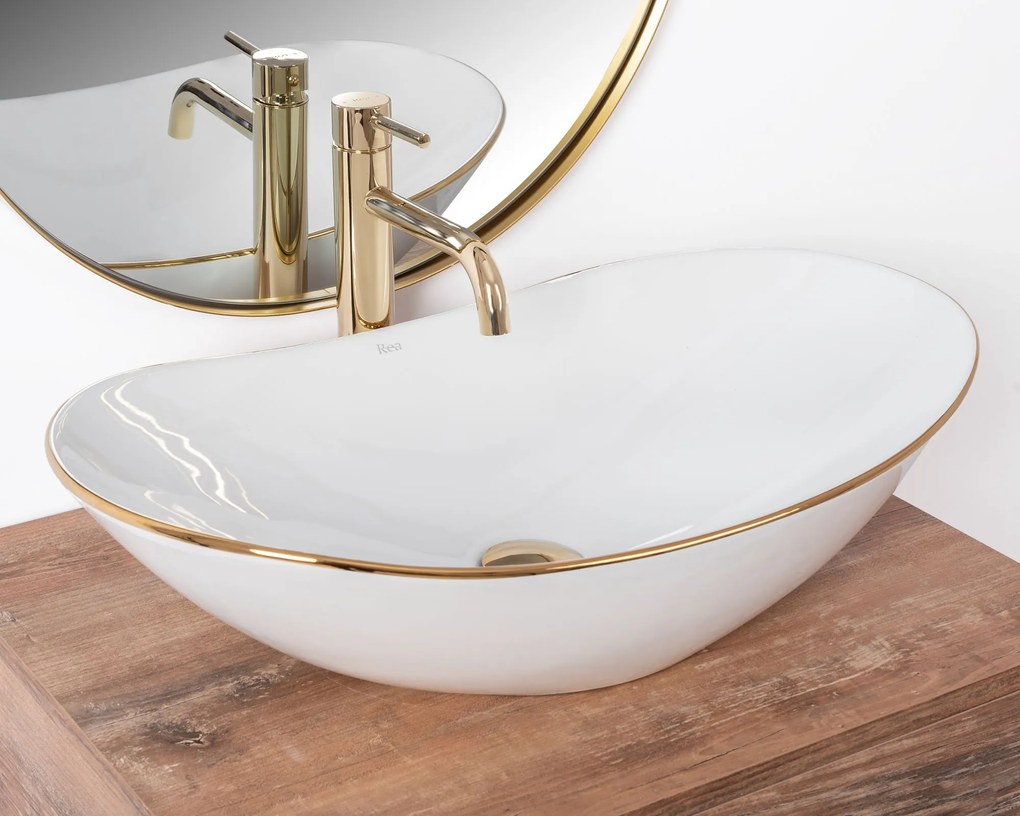 Opzetwastafel Rea Royal Gold Edge