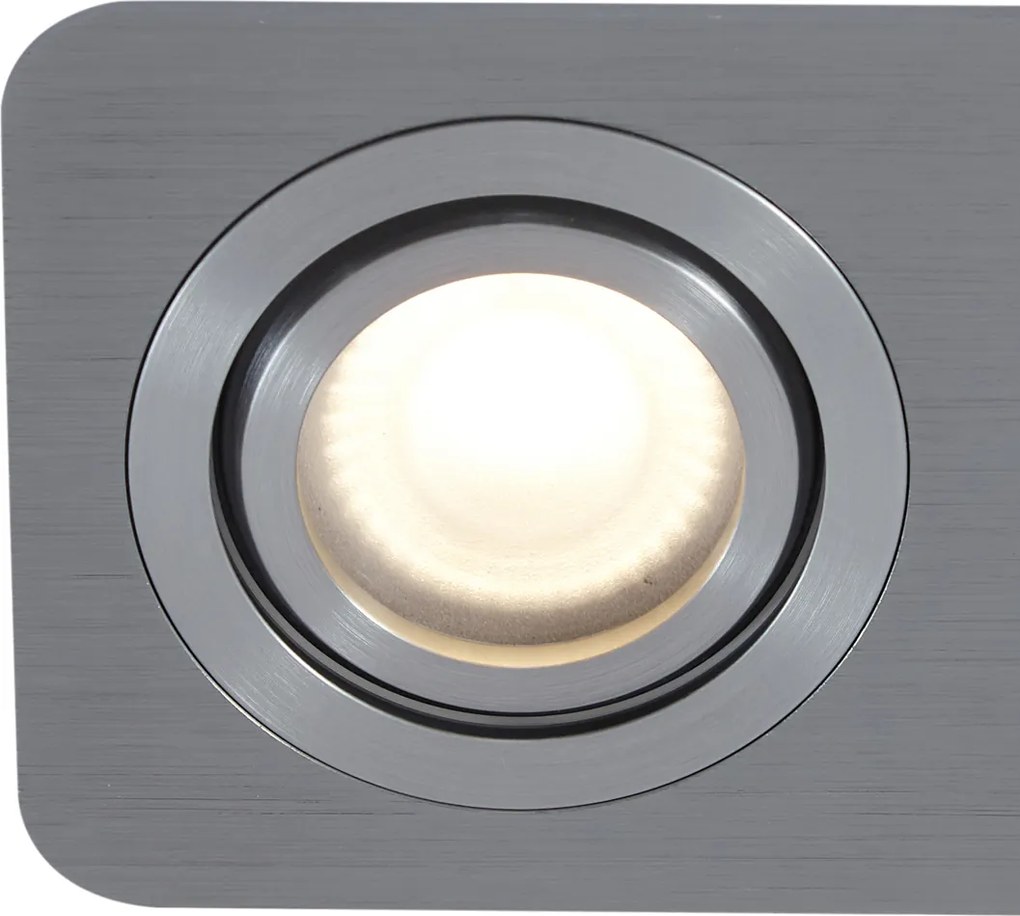 Afgeronde inbouwspot gunmetal GU10 50mm draai- en kantelbaar IP44 2-lichts - Alberto