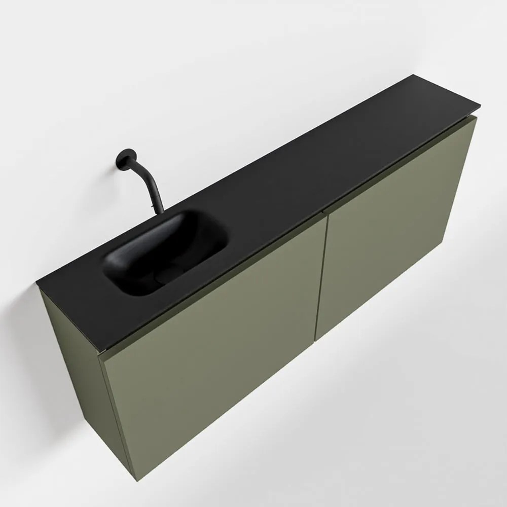 Mondiaz Ture 120cm toiletmeubel army met wastafel urban links geen kraangat