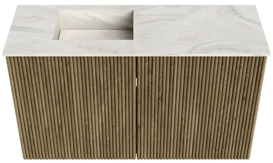Mondiaz Joya DLux 70cm toiletmeubel dusk met wastafel faye links zonder kraangat ostra