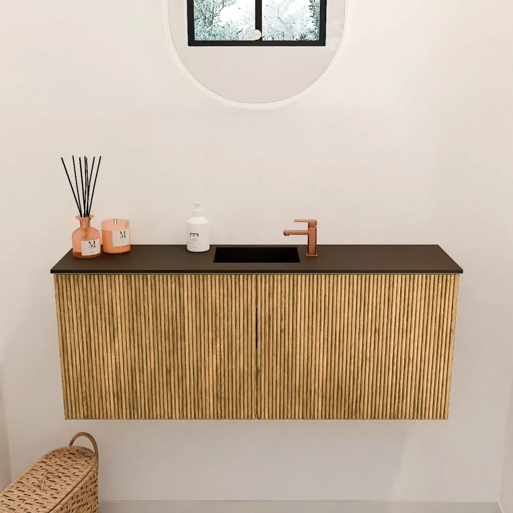 Mondiaz Joya 100cm toiletmeubel oak met wastafel faye midden 1 kraangat urban