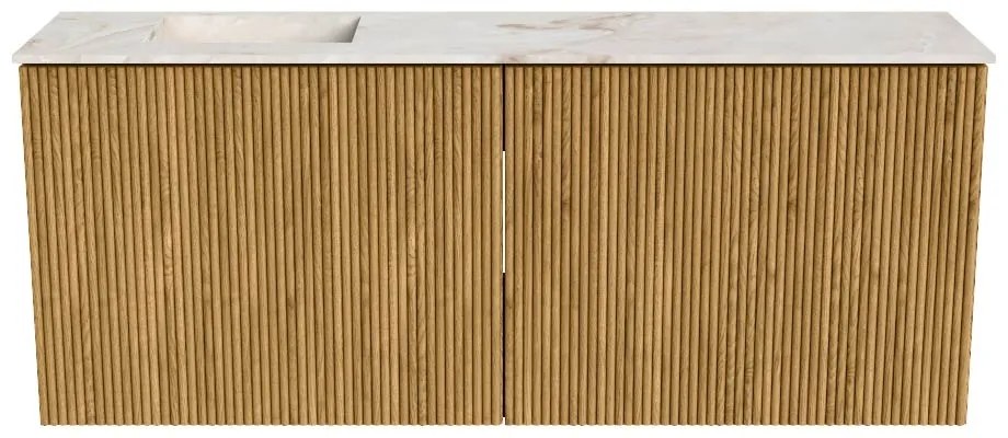 Mondiaz Joya DLux 100cm toiletmeubel oak met wastafel faye links 1 kraangat frappe