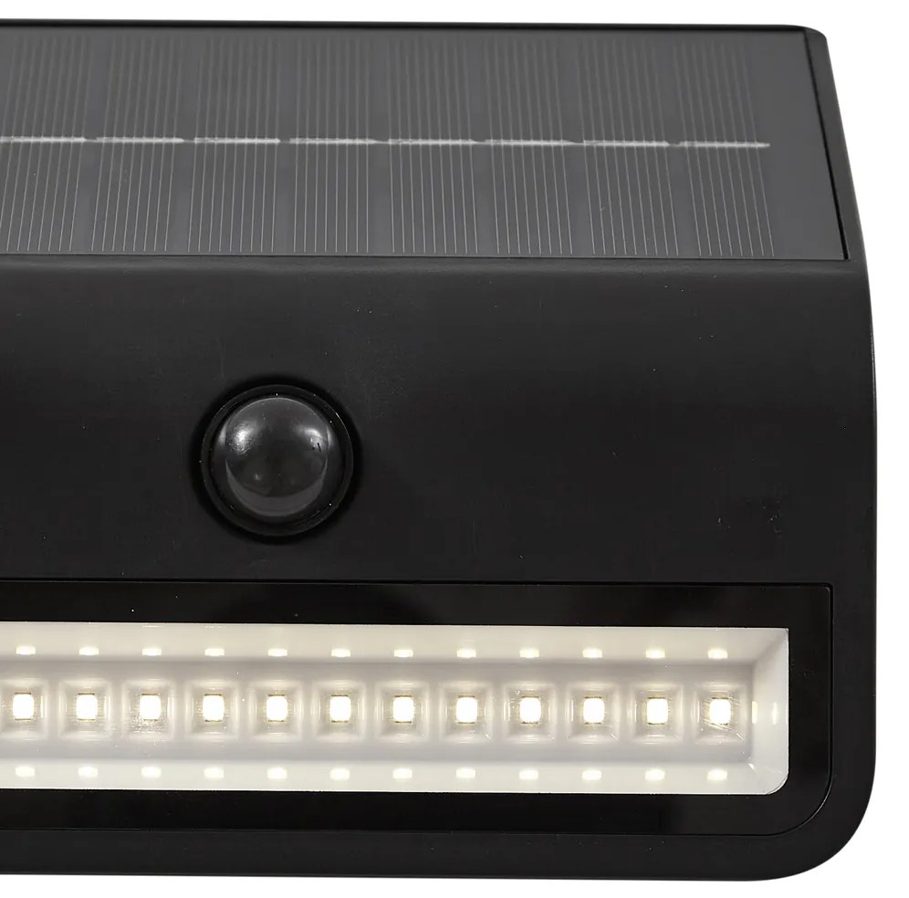 Buiten wandlamp zwart incl. LED IP54 met bewegingsensor solar - Floody