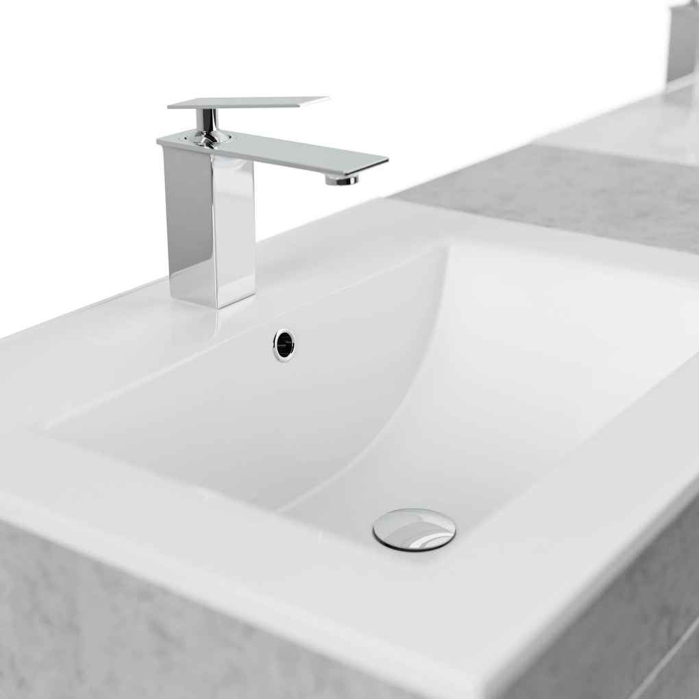 Saniclear Ophelia dubbel Badkamermeubel 150cm 2 kraangaten beton