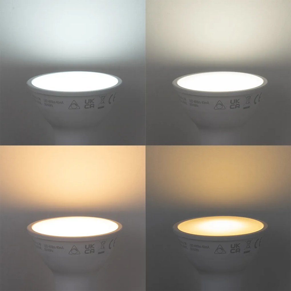 Set van smart GU10 dimbare LED lampen 4.7W 400 lm 2700K-6500K incl. Zigbee Smart Hub