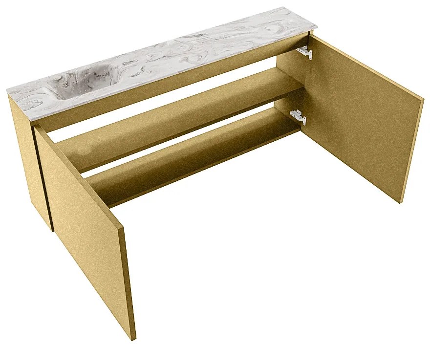 Mondiaz Ture DLux toiletmeubel 120cm oro met wastafel glace links met kraangat