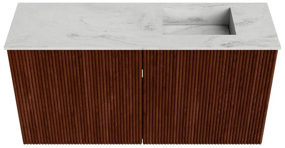 Mondiaz Joya DLux 80cm toiletmeubel ruby met wastafel faye rechts zonder kraangat opalo