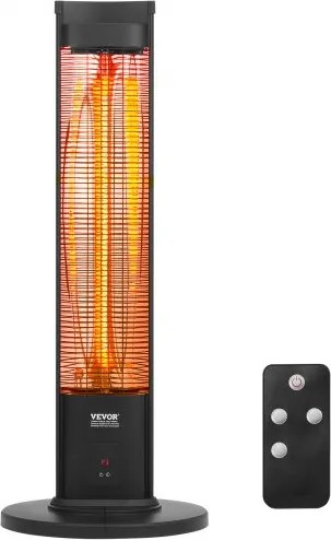VEVOR 2000W infrarood terrasverwarmer met afstandsbediening, 3-standen regelbare verwarming met timer en kantelbeveiliging, voor binnen- en buitengebruik, voor slaapkamer, veranda, eetkamer en studio