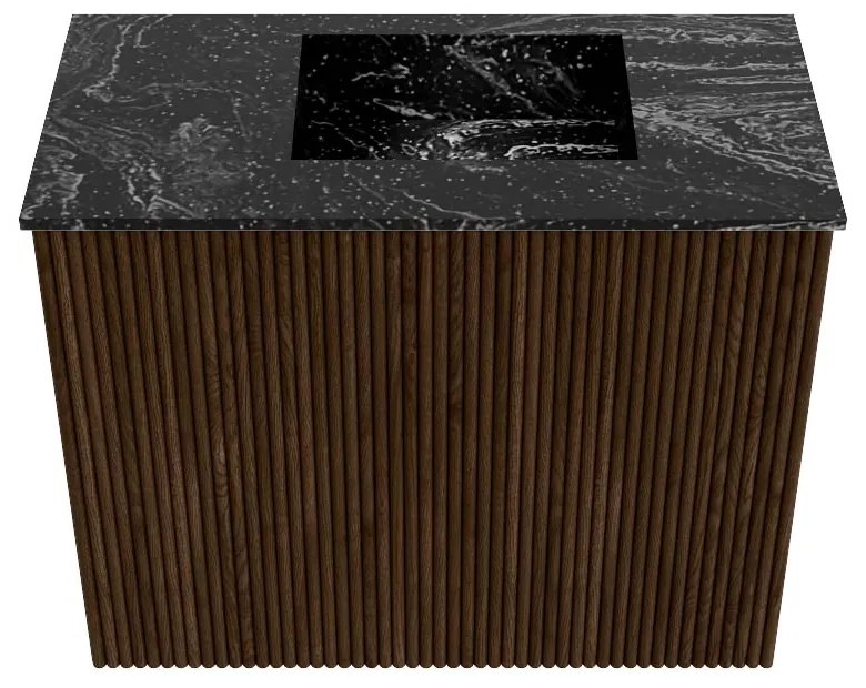 Mondiaz Joya DLux 50cm toiletmeubel walnut met wastafel faye rechts zonder kraangat lava