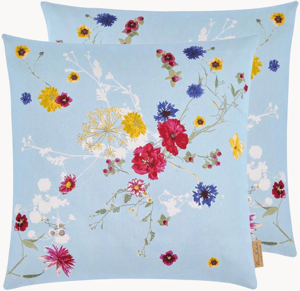 Omkeerbare jacquard kussenhoes Fleurs Volantes
