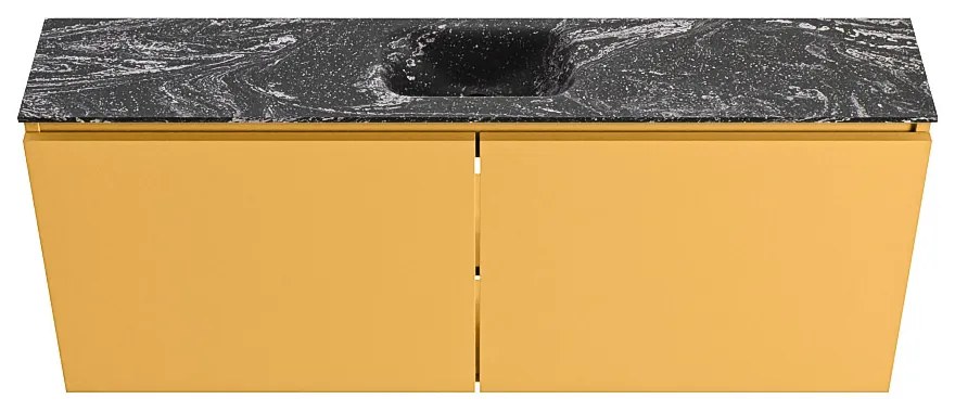 Mondiaz Ture DLux toiletmeubel 120cm ocher met wastafel lava midden zonder kraangat