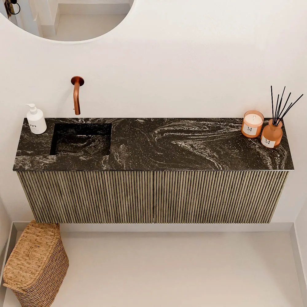 Mondiaz Joya DLux 100cm toiletmeubel dusk met wastafel faye links zonder kraangat lava