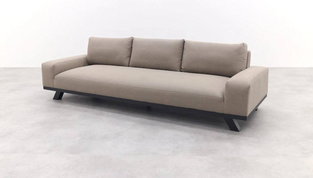 Barcelona Sunbrella stoel-bank loungeset - Taupe - 3-delig