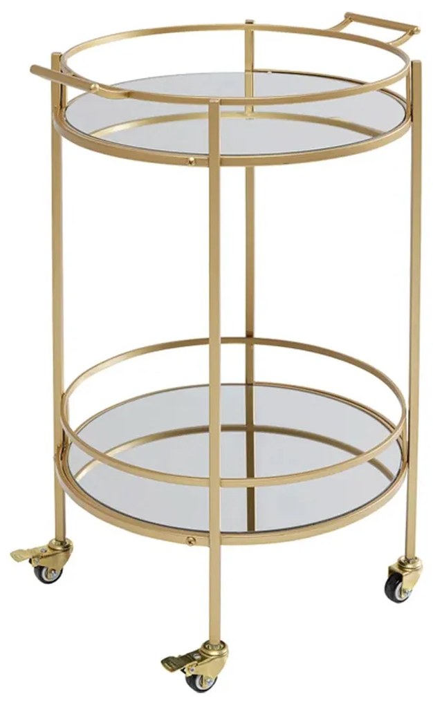 Kare Design Emilia Ronde Trolley Goud - 57 X 47.5cm.