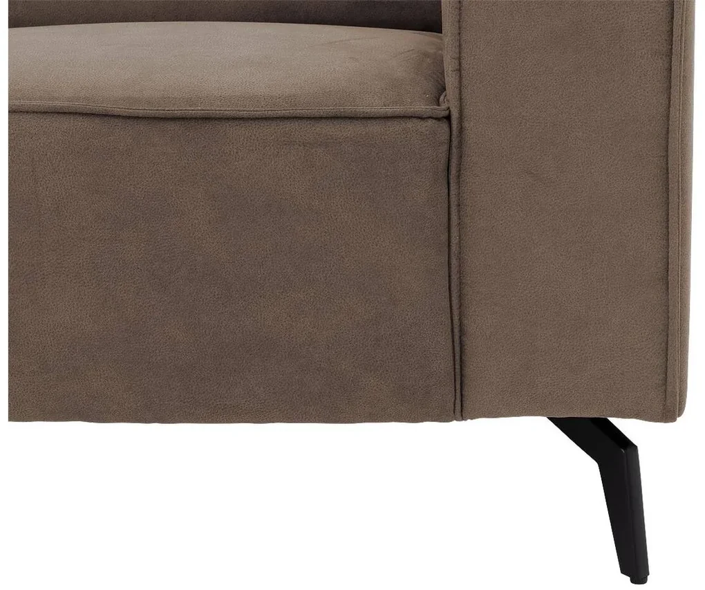 Goossens Hoekbank Hercules bruin, microvezel, 3-zits, modern design met ligelement links