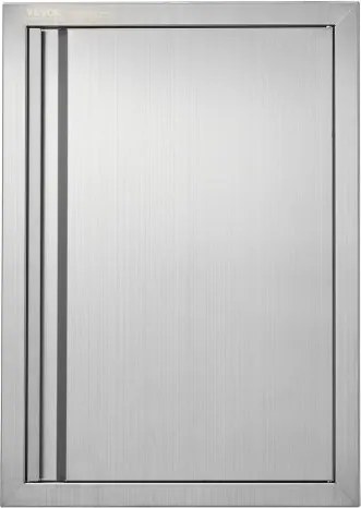VEVOR Grilltoegangsdeur, 432 x 610 mm, enkele buitenkeukendeur, vlak gemonteerde roestvrijstalen deur, verticale wanddeur met intrekbare handgreep, voor grill-eiland, grillstation, buitenkast