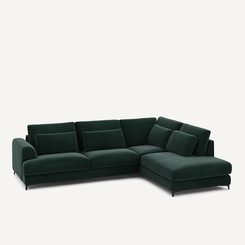 Omvormbare hoekbank rechts, fluweel, Marsile