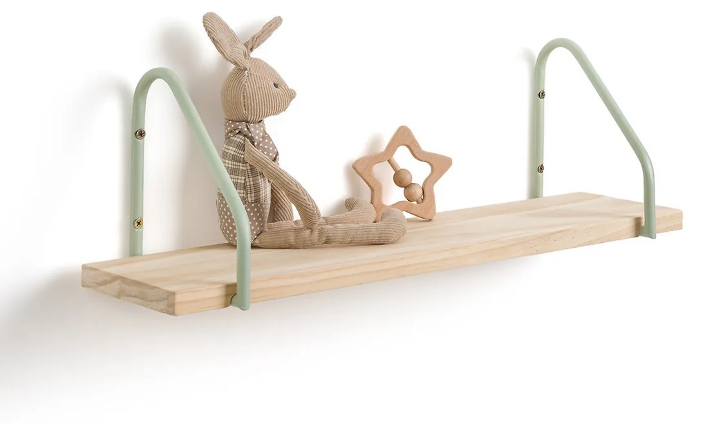 Wandplank in grenen en metaal L50 cm, Vinto