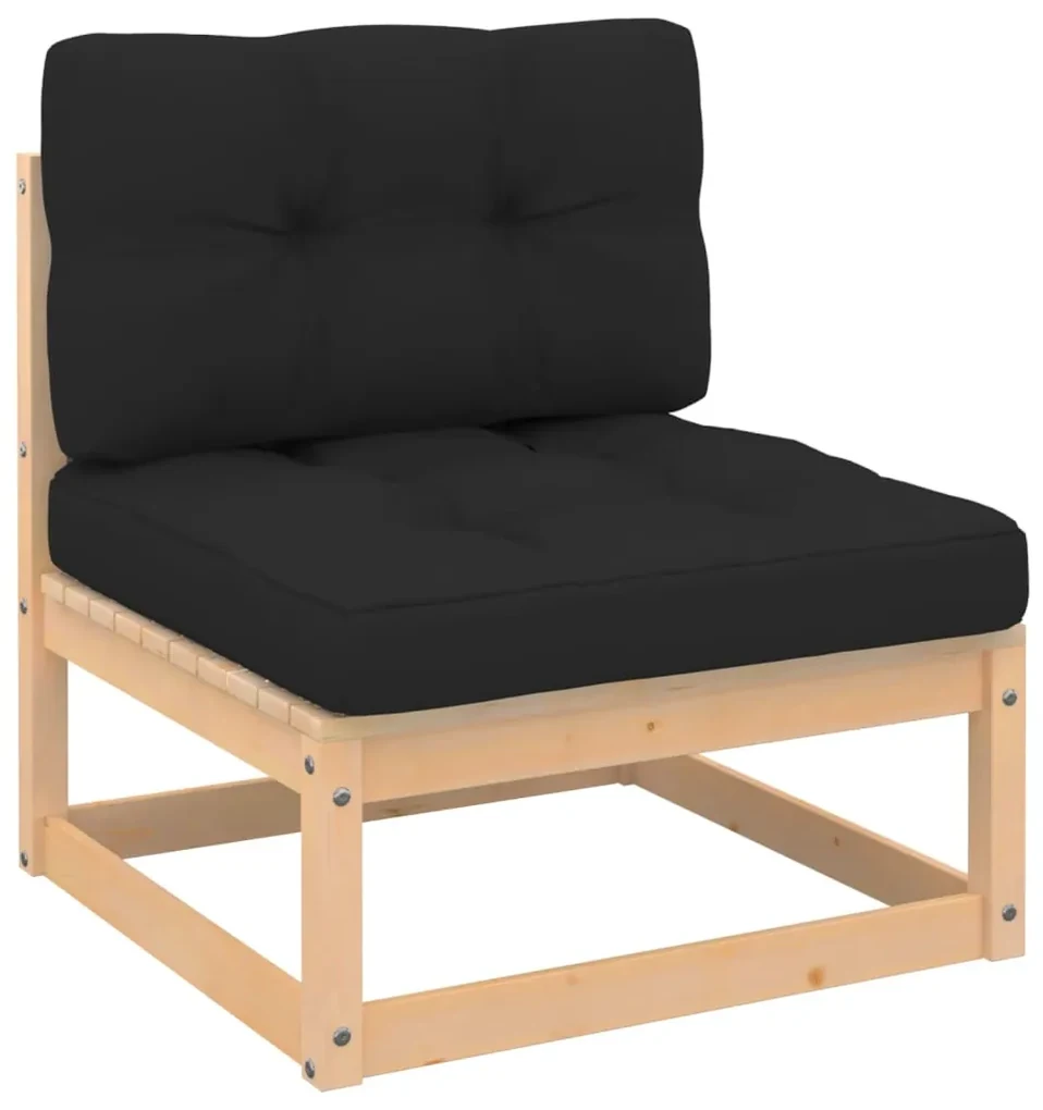 vidaXL 4-delige Loungeset met kussens massief grenenhout