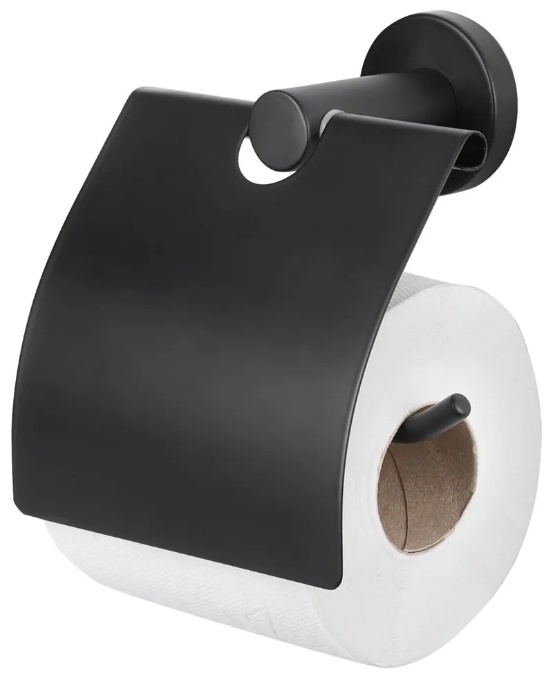 Differnz toiletrolhouder/klep zwart