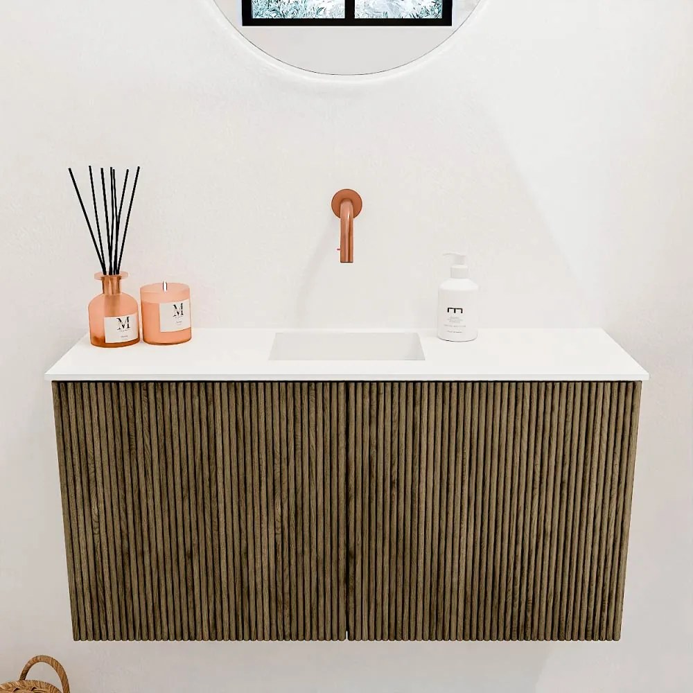 Mondiaz Joya 80cm toiletmeubel dusk met wastafel faye midden zonder kraangat talc