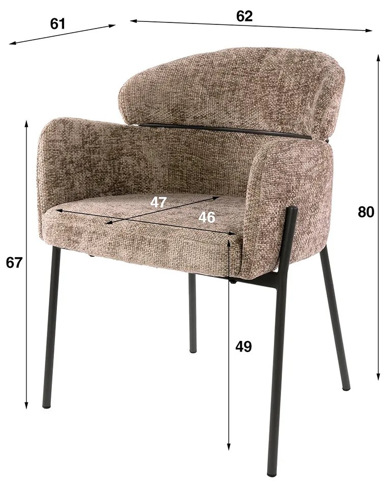 Comfortabele Eetkamerstoel Mocca