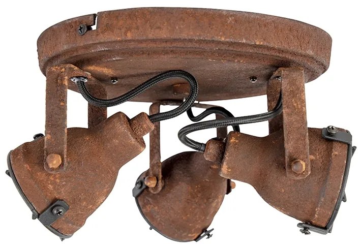 Stoere spot roestbruin 3-lichts - Sorra