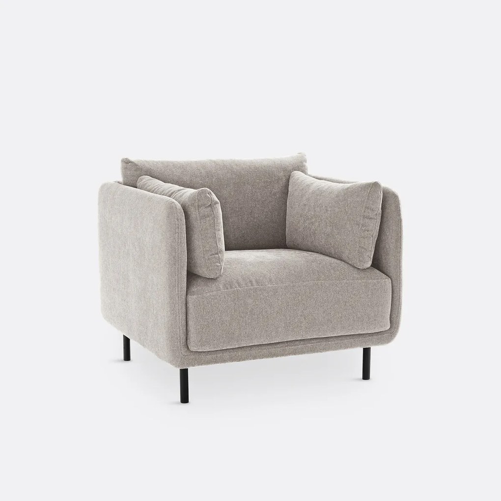 Fauteuil, stof met structuur, Victor