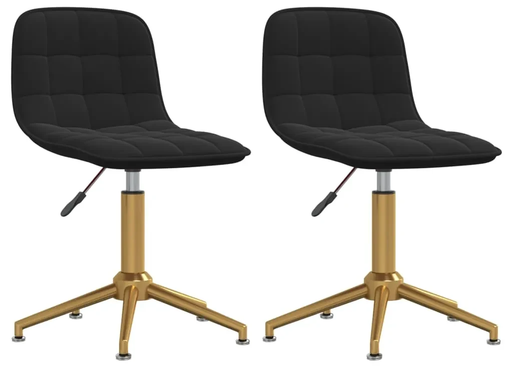 vidaXL Eetkamerstoelen draaibaar 2 st fluweel zwart