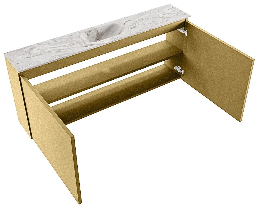 Mondiaz Ture DLux toiletmeubel 120cm oro met wastafel glace midden met kraangat