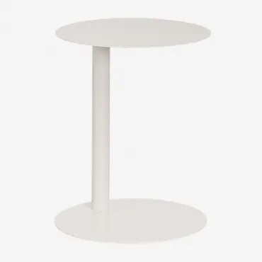 Ronde Bijzettafel Ø40 Cm Van Staal Yannik Gardenia Wit - Sklum