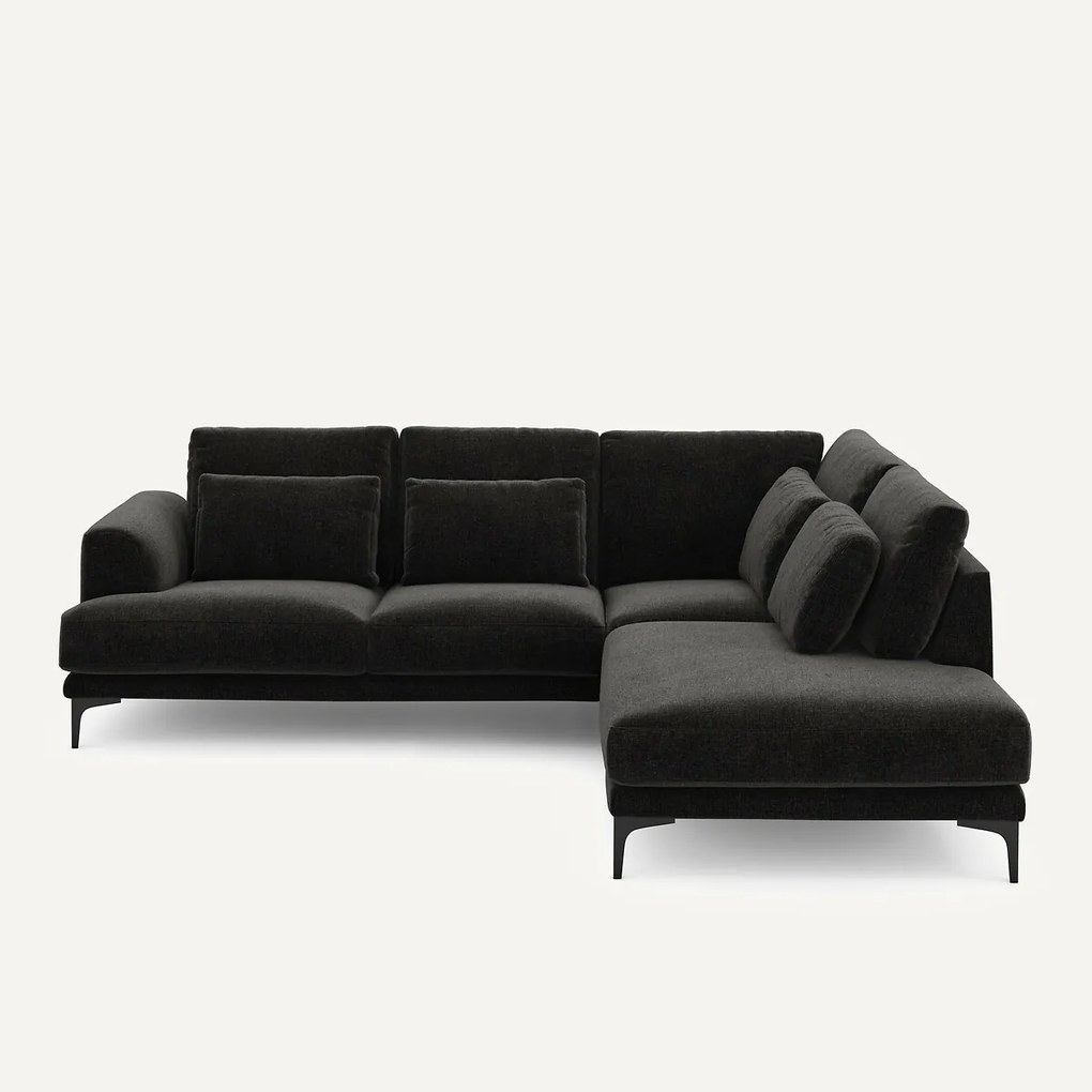 Hoekbank rechts in chenille fluweel, Marsile