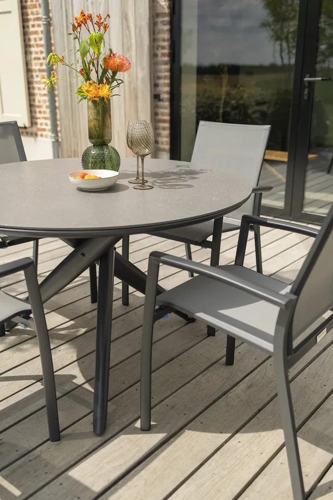 Tuintafel Rond Dublin ronde tuintafel Ø120 cm. - Antraciet | BIANO
