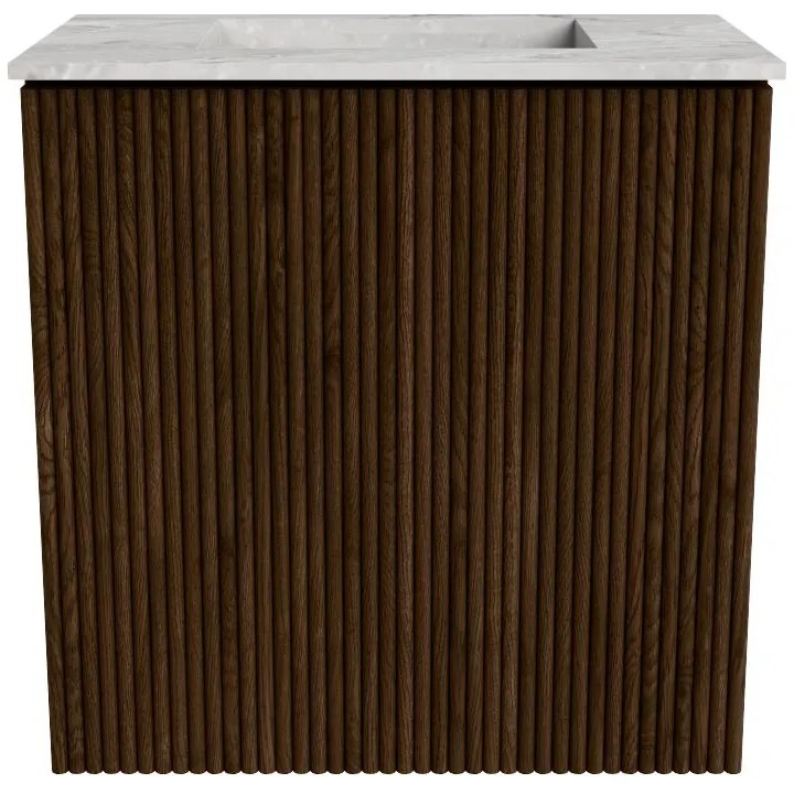 Mondiaz Joya DLux 40cm toiletmeubel walnut met wastafel faye midden zonder kraangat glace