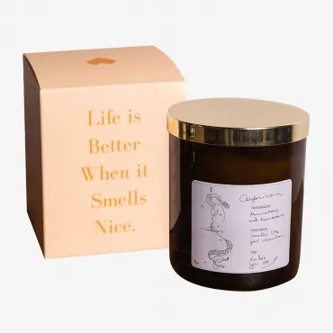 Aromatische Kaars 200 Gr Zodiac Collection Wit & Capricorn - Sklum