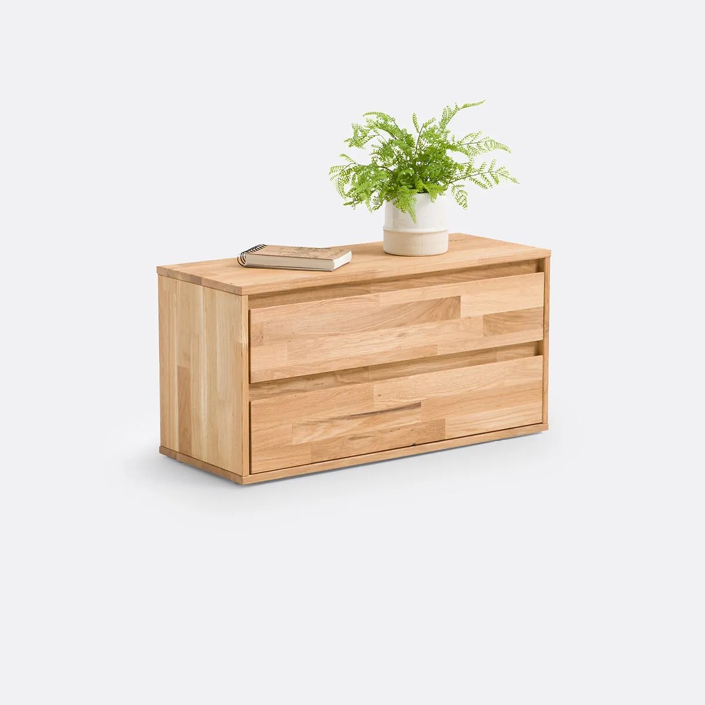 Opbergmeubel met 2 lades van eiken- en beukenhout Edgar